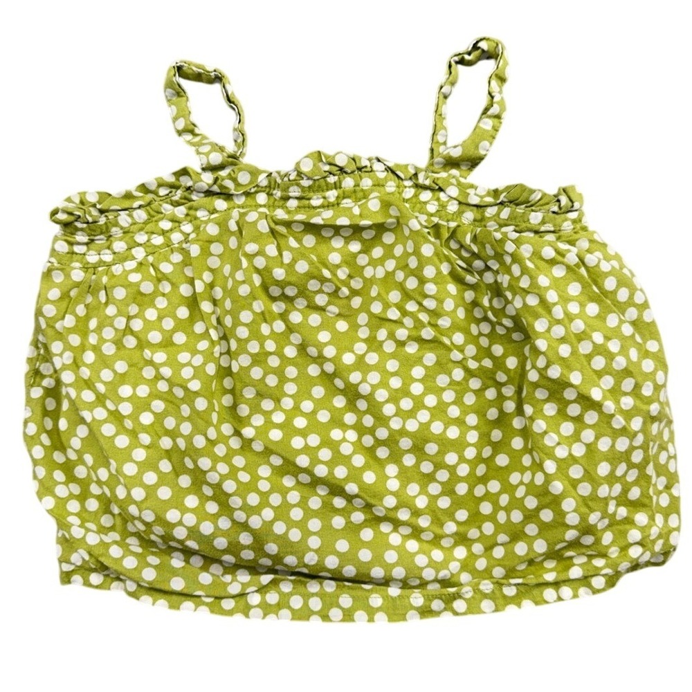 Cherokee Baby Girls Green Polka Dot Ruffle Spaghetti Strap Tank Top 18M